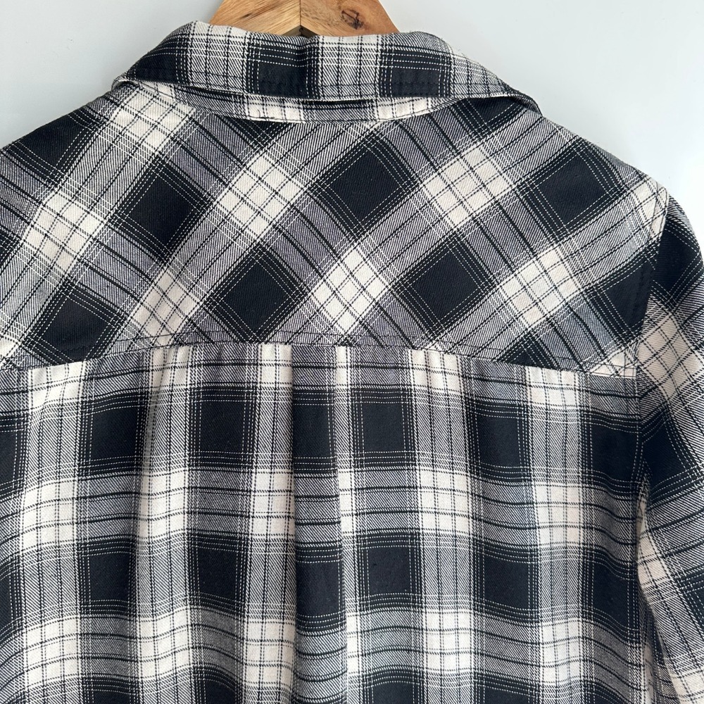 Skies Are Blue Shirt Dress Black/White Drawstring Waist Medium Oversized - Picture 8 of 16